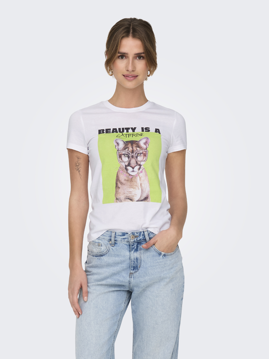 T-shirt van het merk Only in het Wit