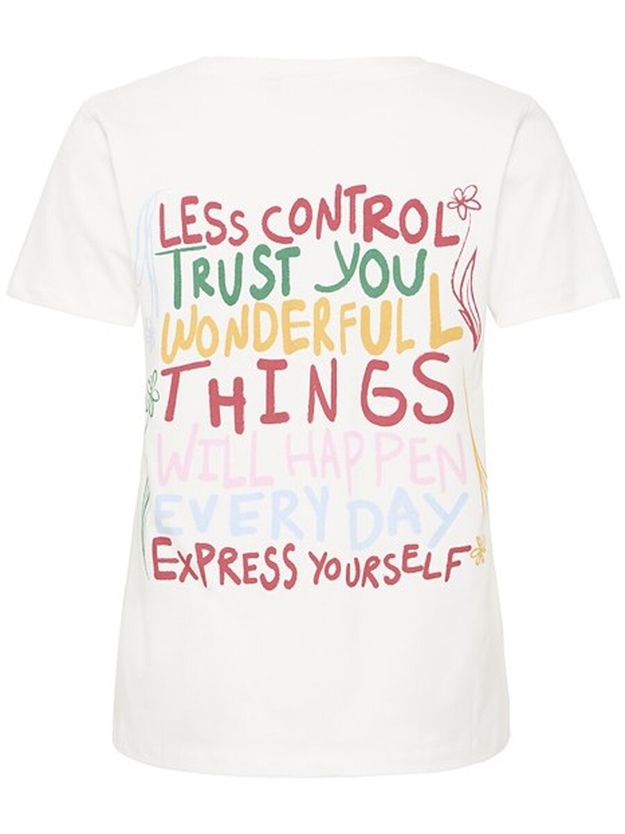 T-shirt van het merk Ichi in het Ecru