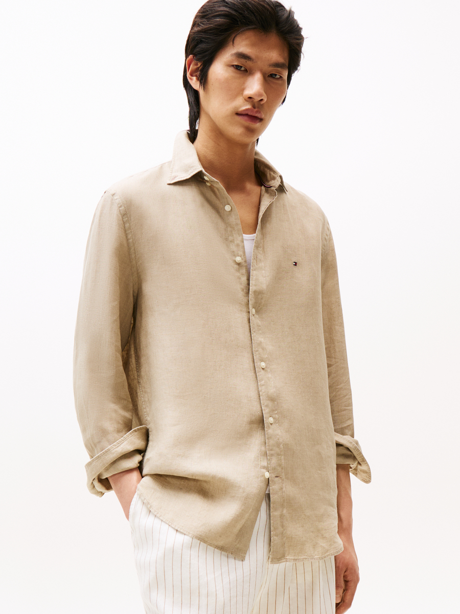 Hemd van het merk Tommy Hilfiger in het Beige