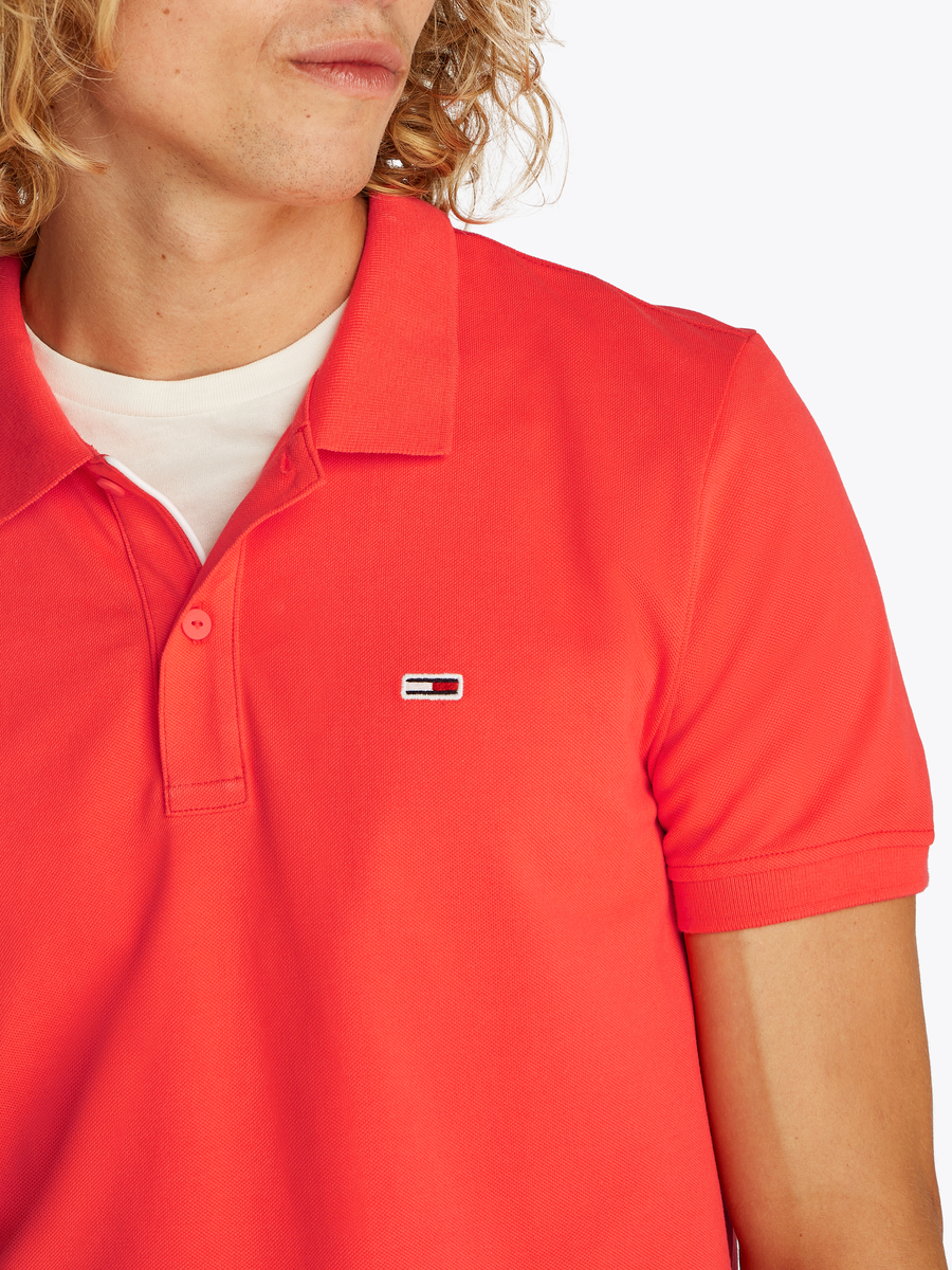Polo van het merk Tommy Jeans in het Rood