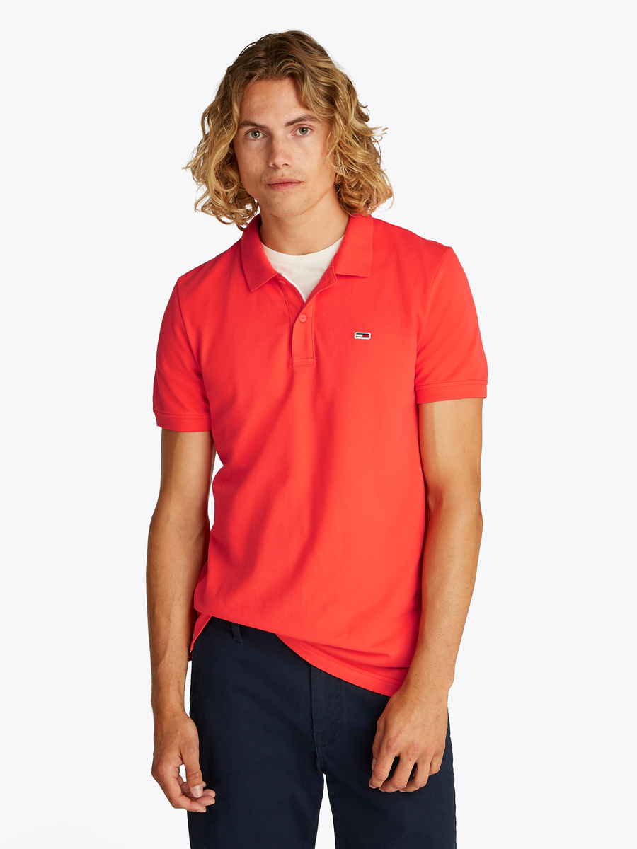Polo van het merk Tommy Jeans in het Rood