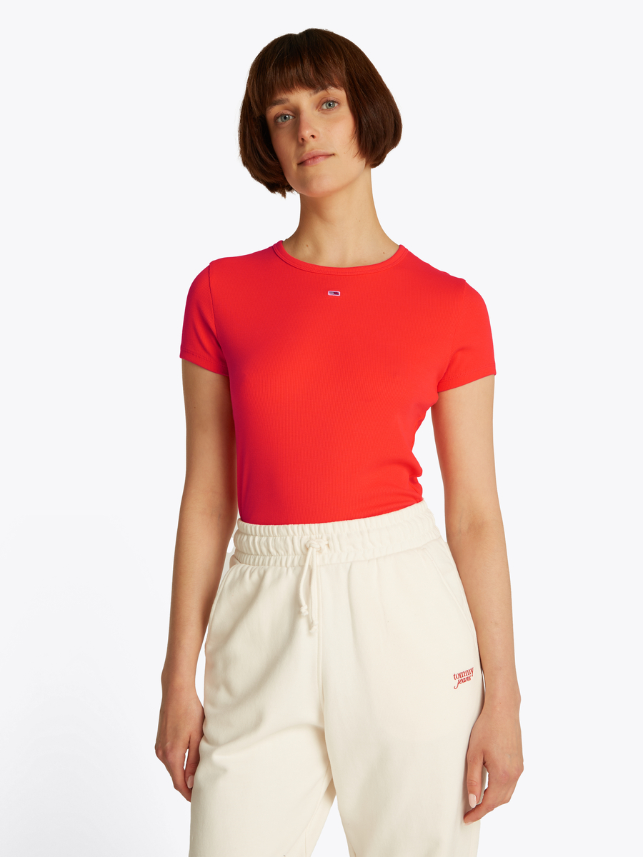 T-shirt van het merk Tommy Jeans in het Rood