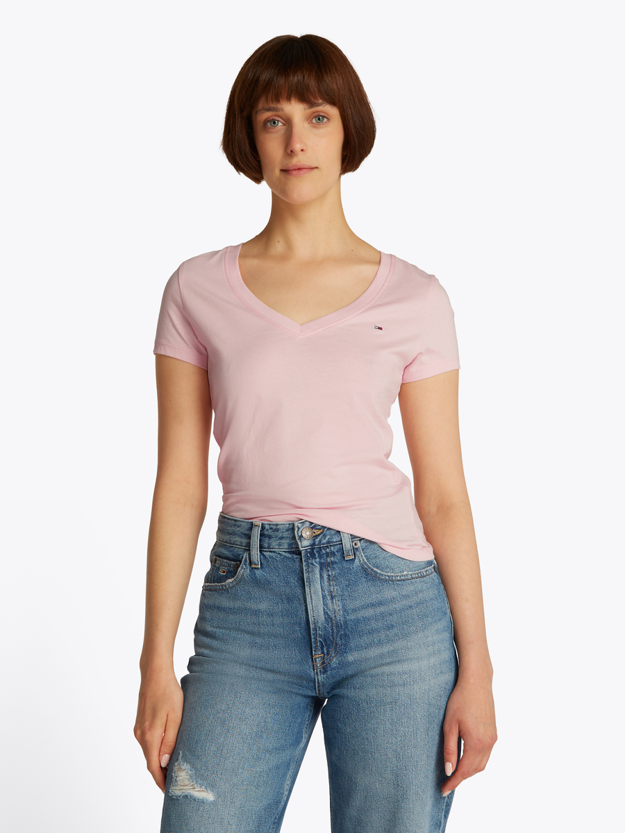 T-shirt van het merk Tommy Jeans in het Roze