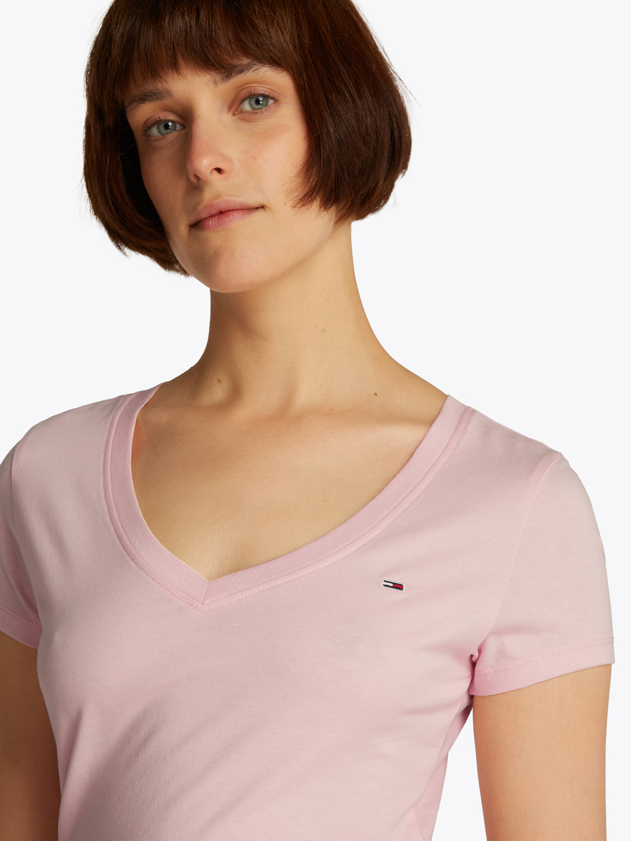 T-shirt van het merk Tommy Jeans in het Roze