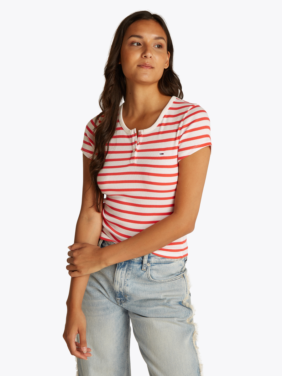 T-shirt van het merk Tommy Jeans in het Ecru