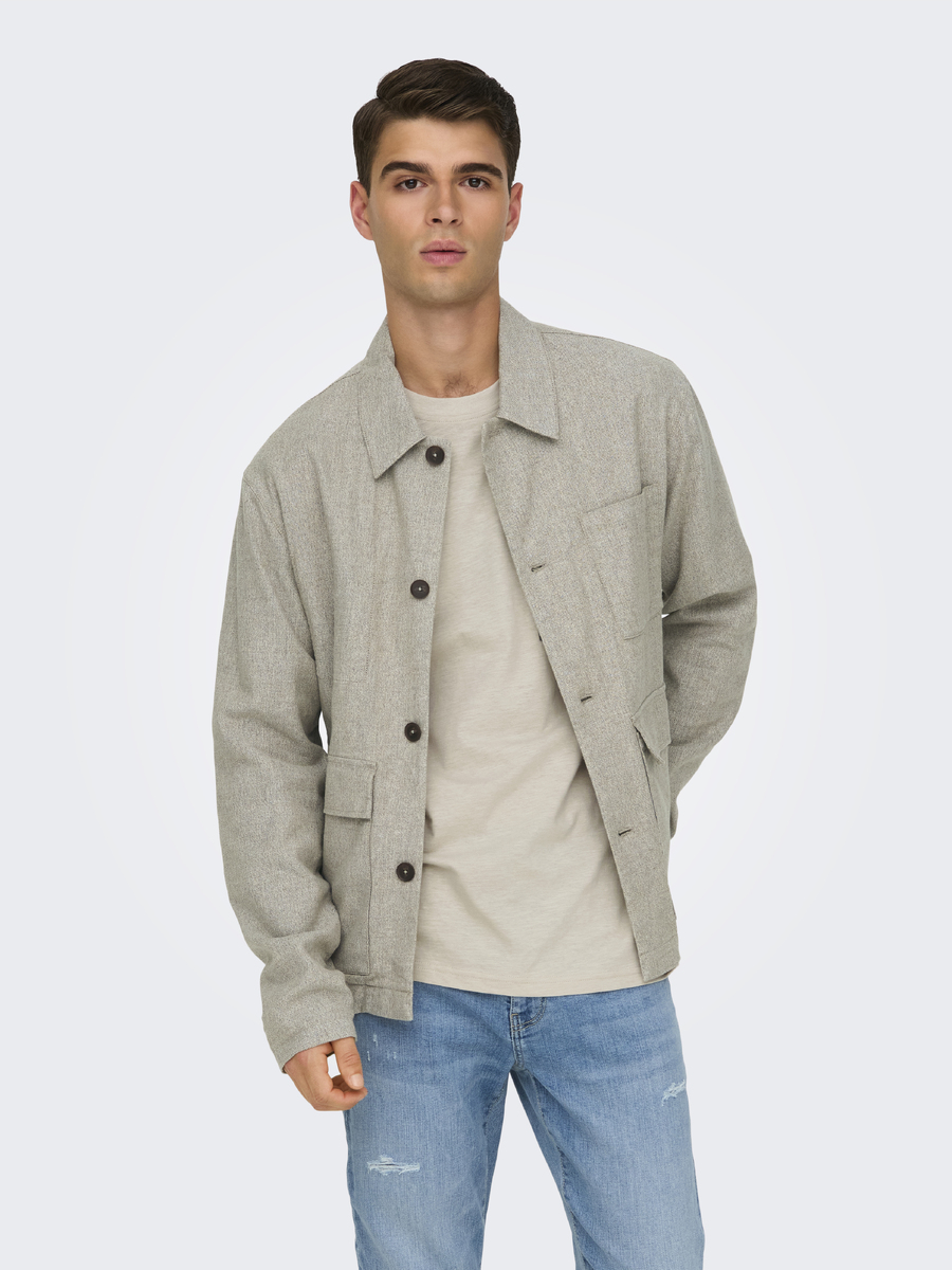Jacket van het merk Only & Sons in het Ecru