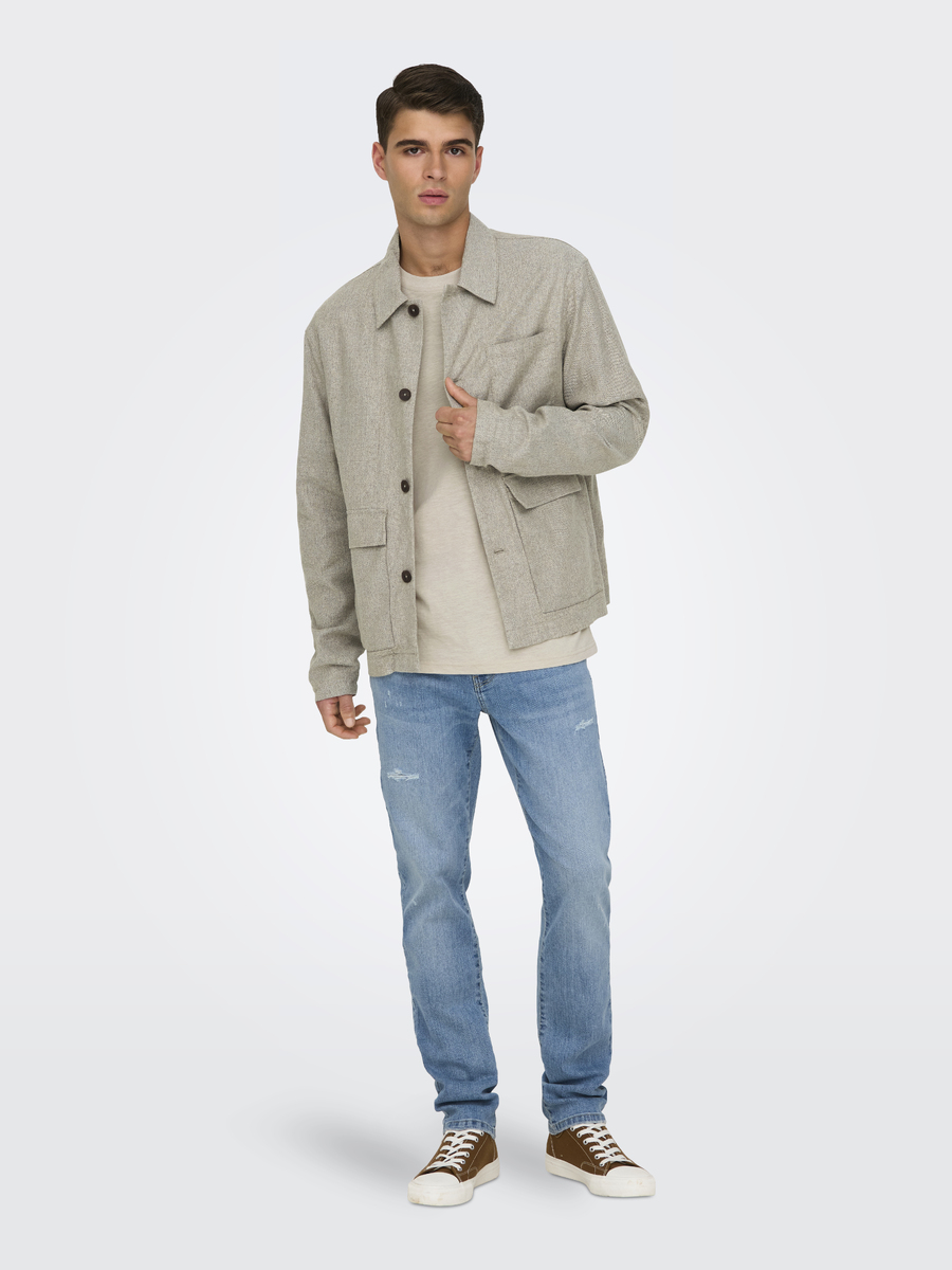Jacket van het merk Only & Sons in het Ecru