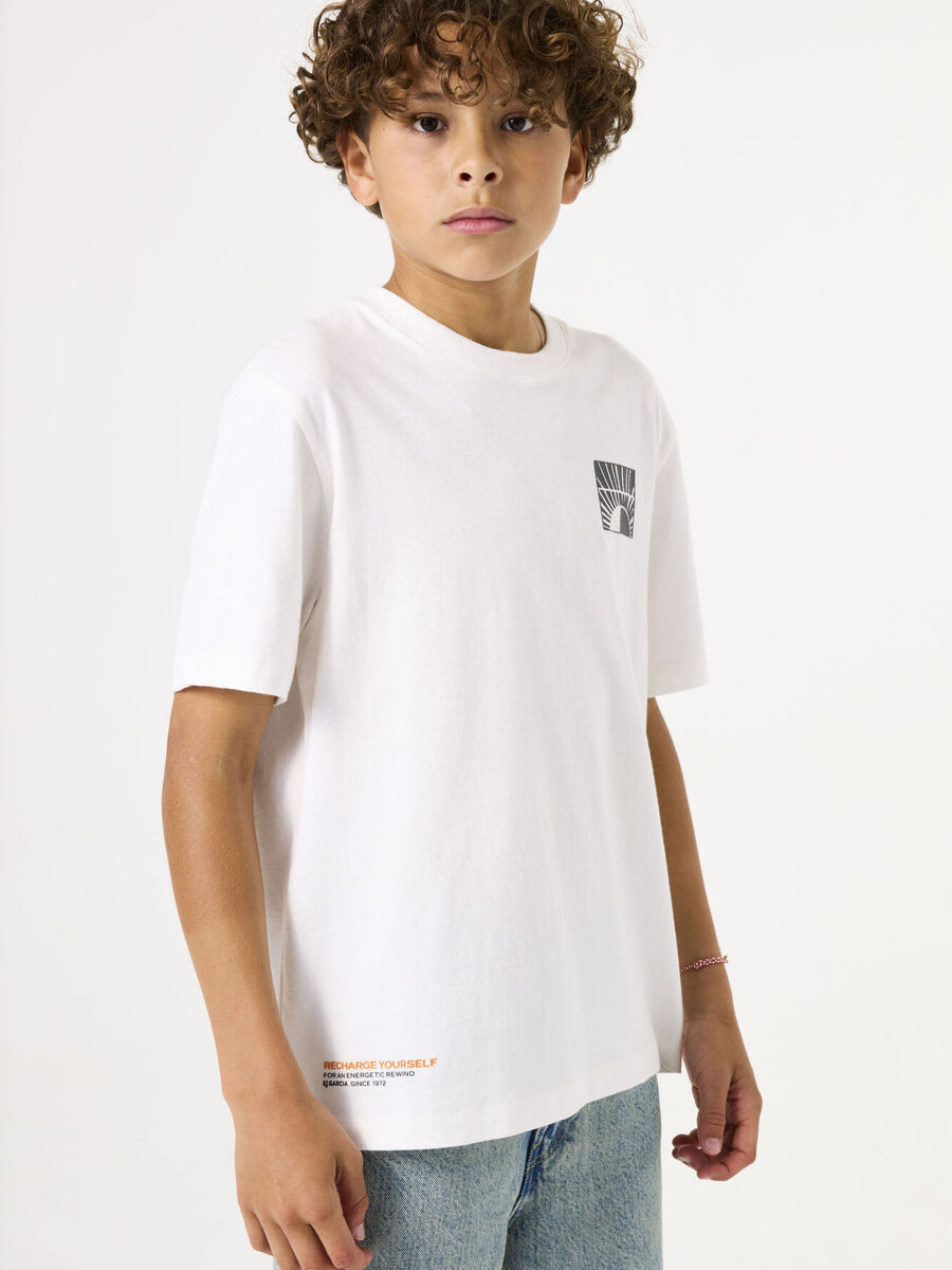 T-shirt van het merk Garcia in het Ecru