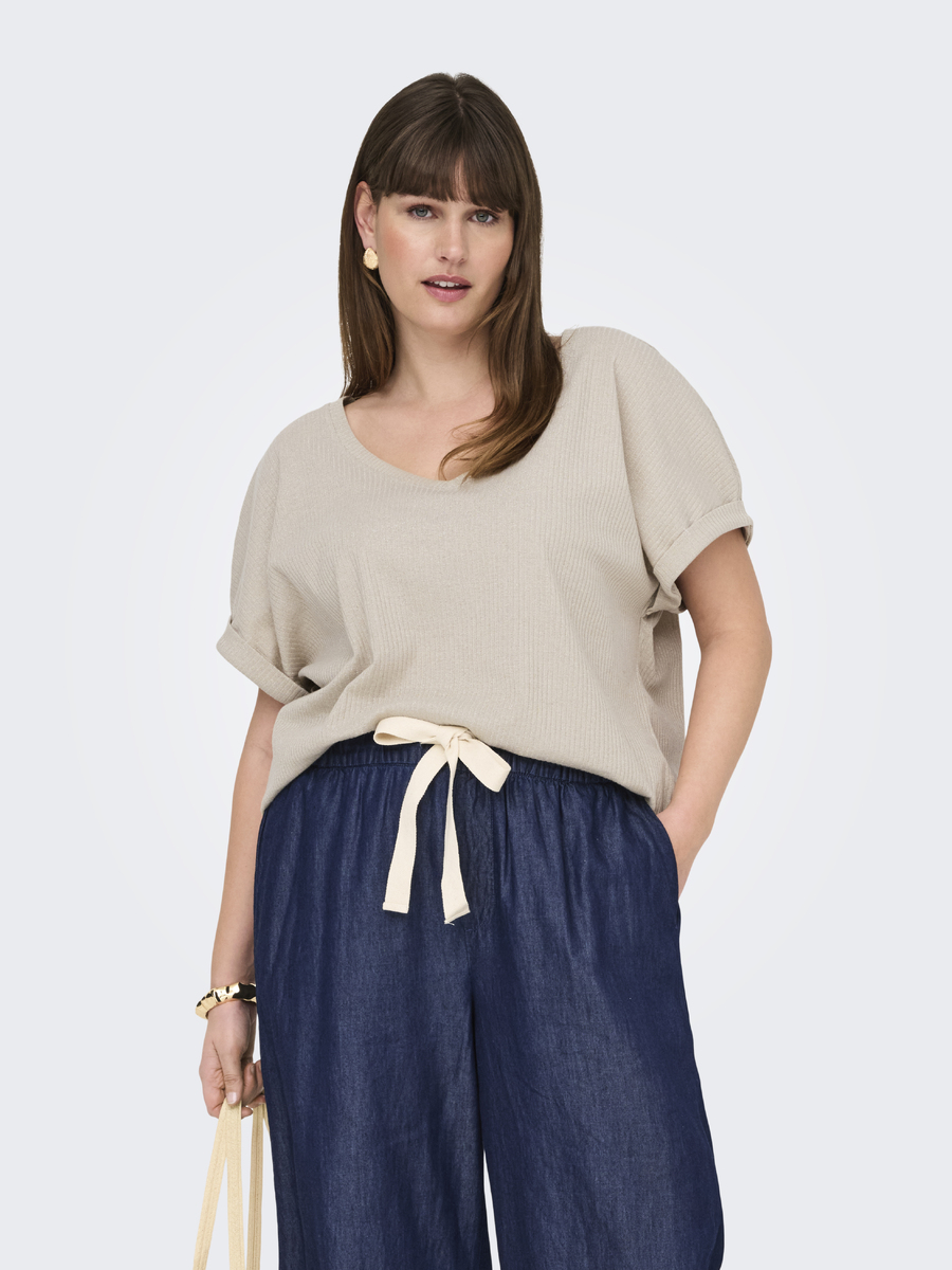 Top van het merk Only Carmakoma in het Beige
