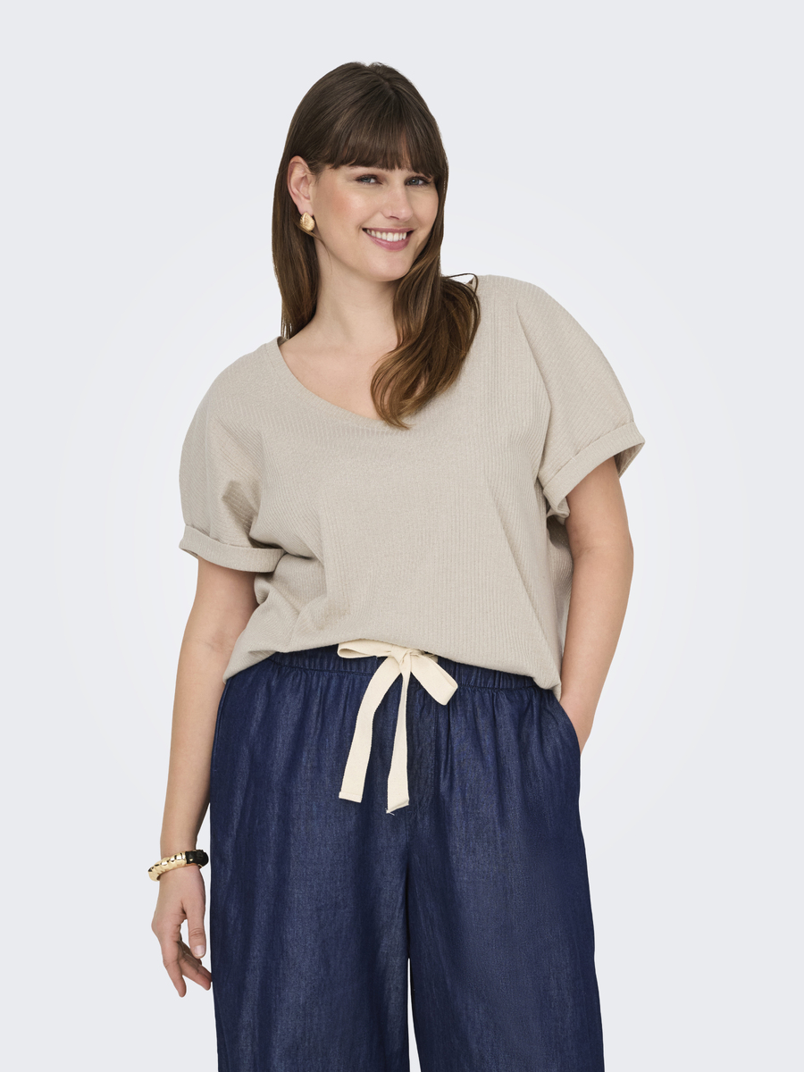 Top van het merk Only Carmakoma in het Beige