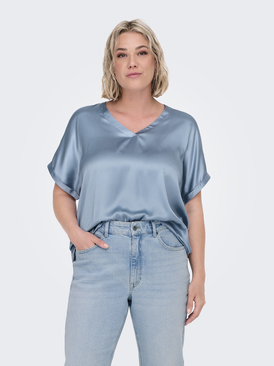 Top van het merk Only Carmakoma in het Blauw