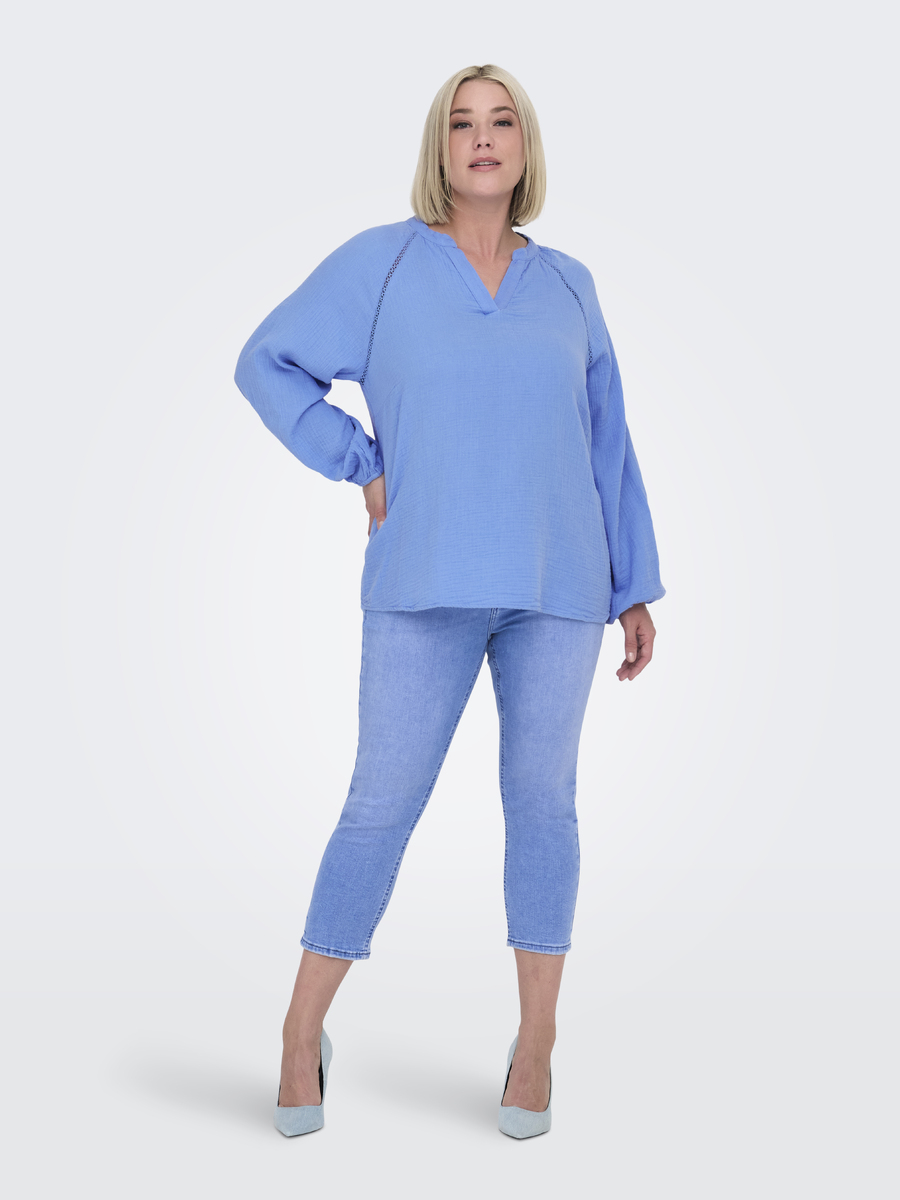 Top van het merk Only Carmakoma in het Blauw
