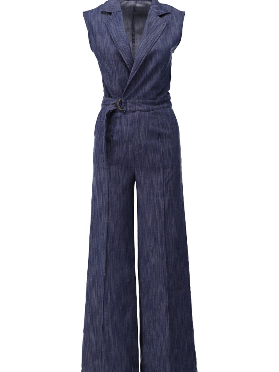 Jumpsuit van het merk K-design in het Marine