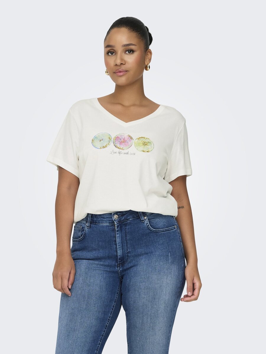 T-shirt van het merk Only Carmakoma in het Wit