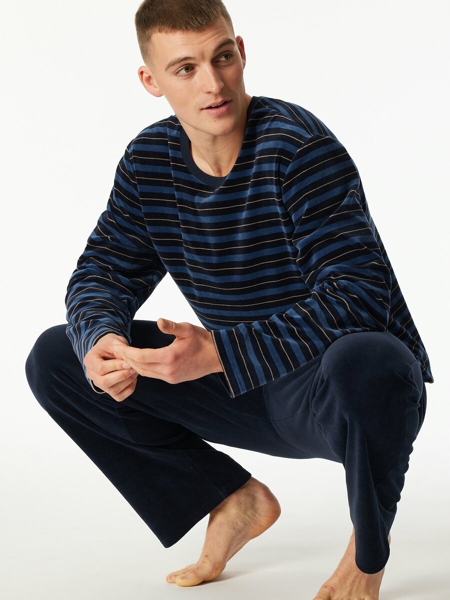Pyjama van het merk Schiesser in het Blauw