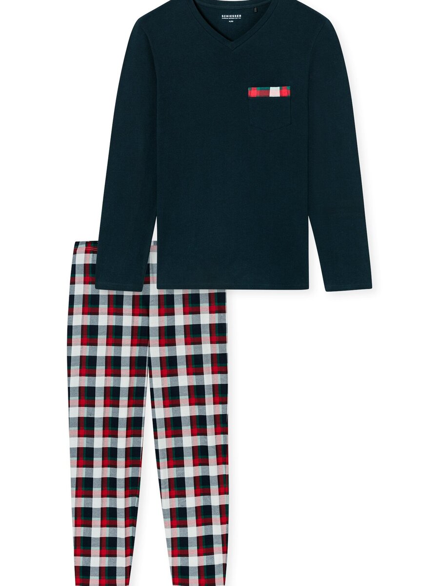 Pyjama van het merk Schiesser in het Blauw
