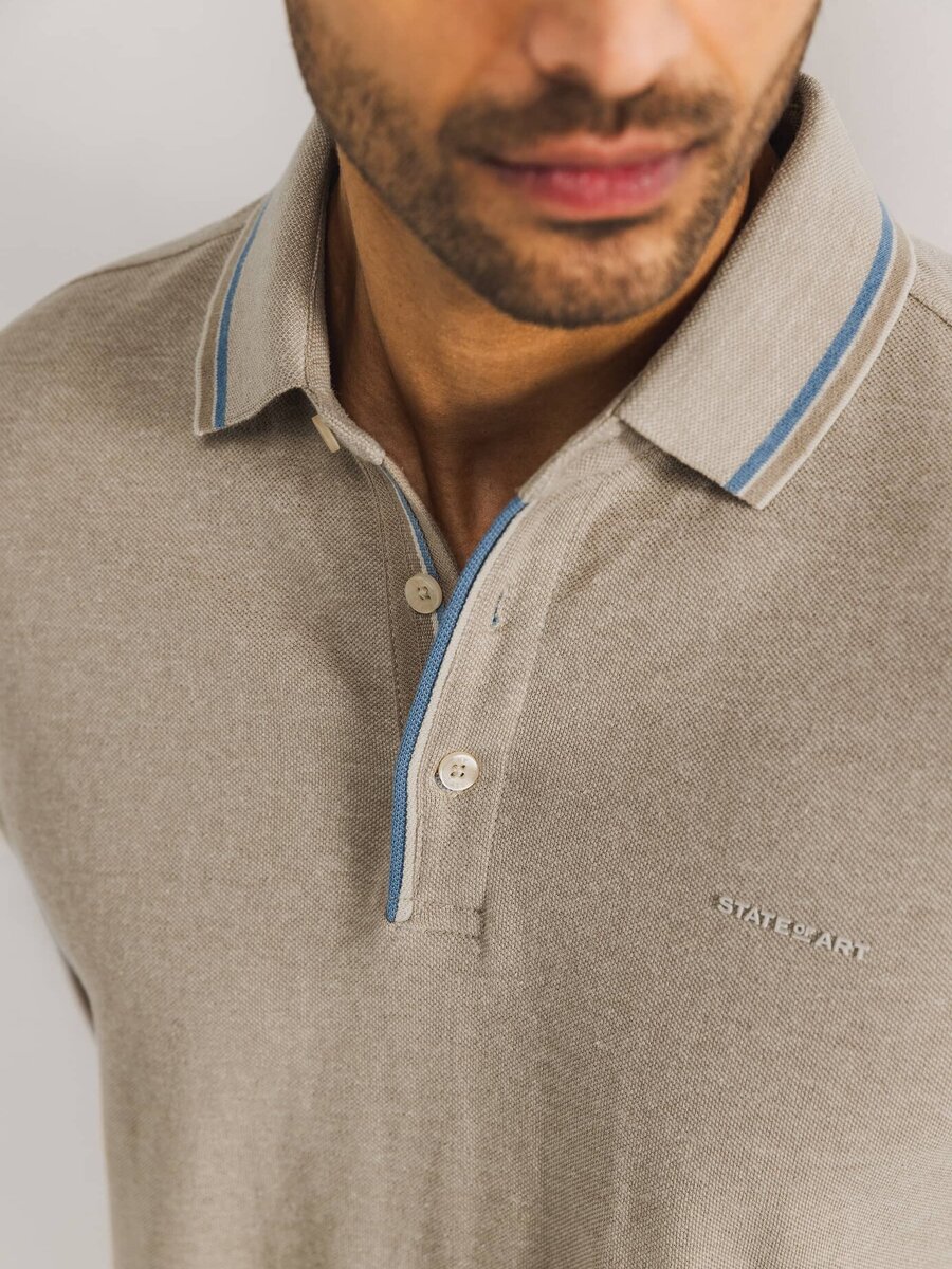 Polo van het merk State Of Art in het Beige