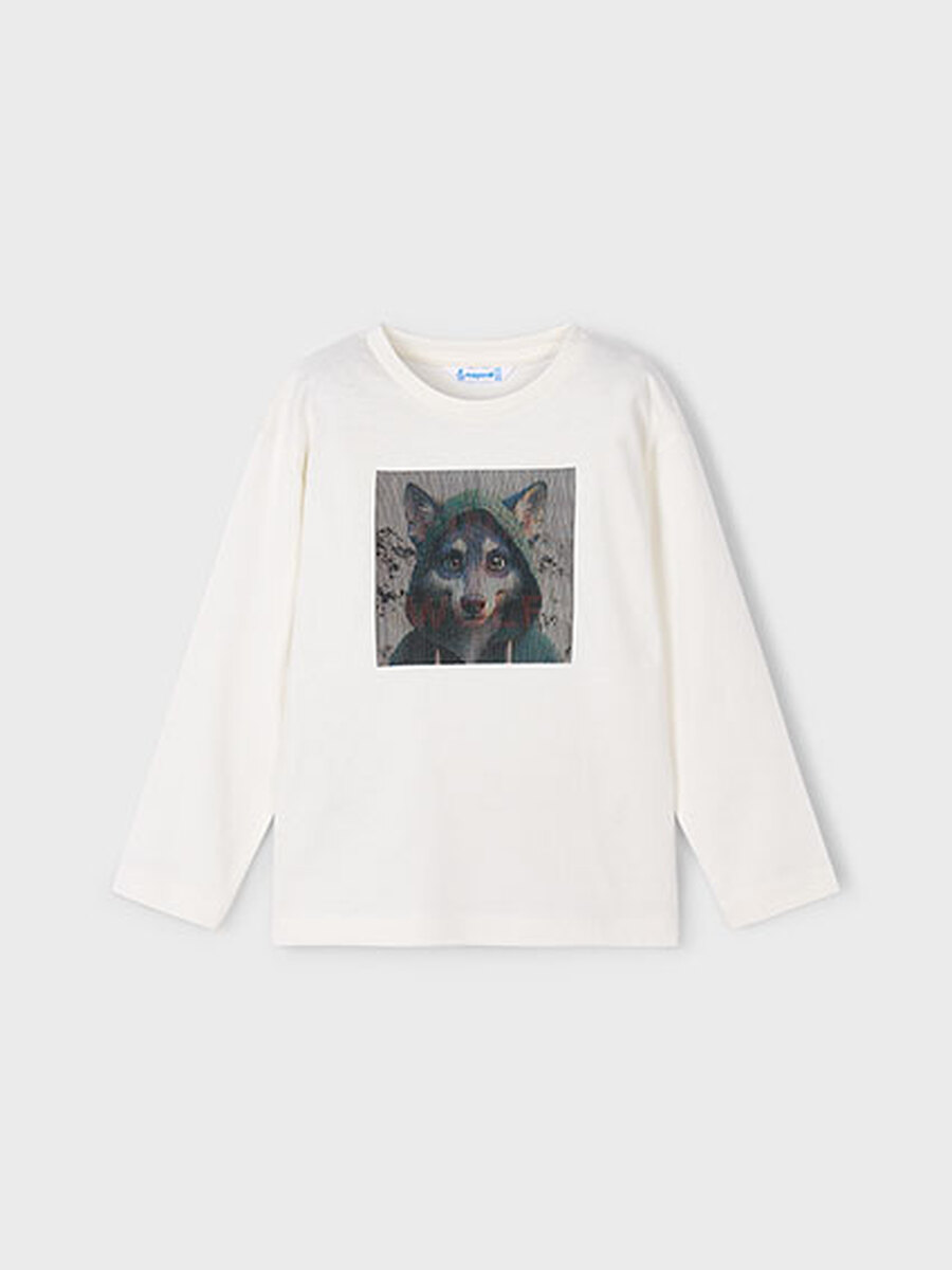 T-shirt van het merk Mayoral in het Ecru