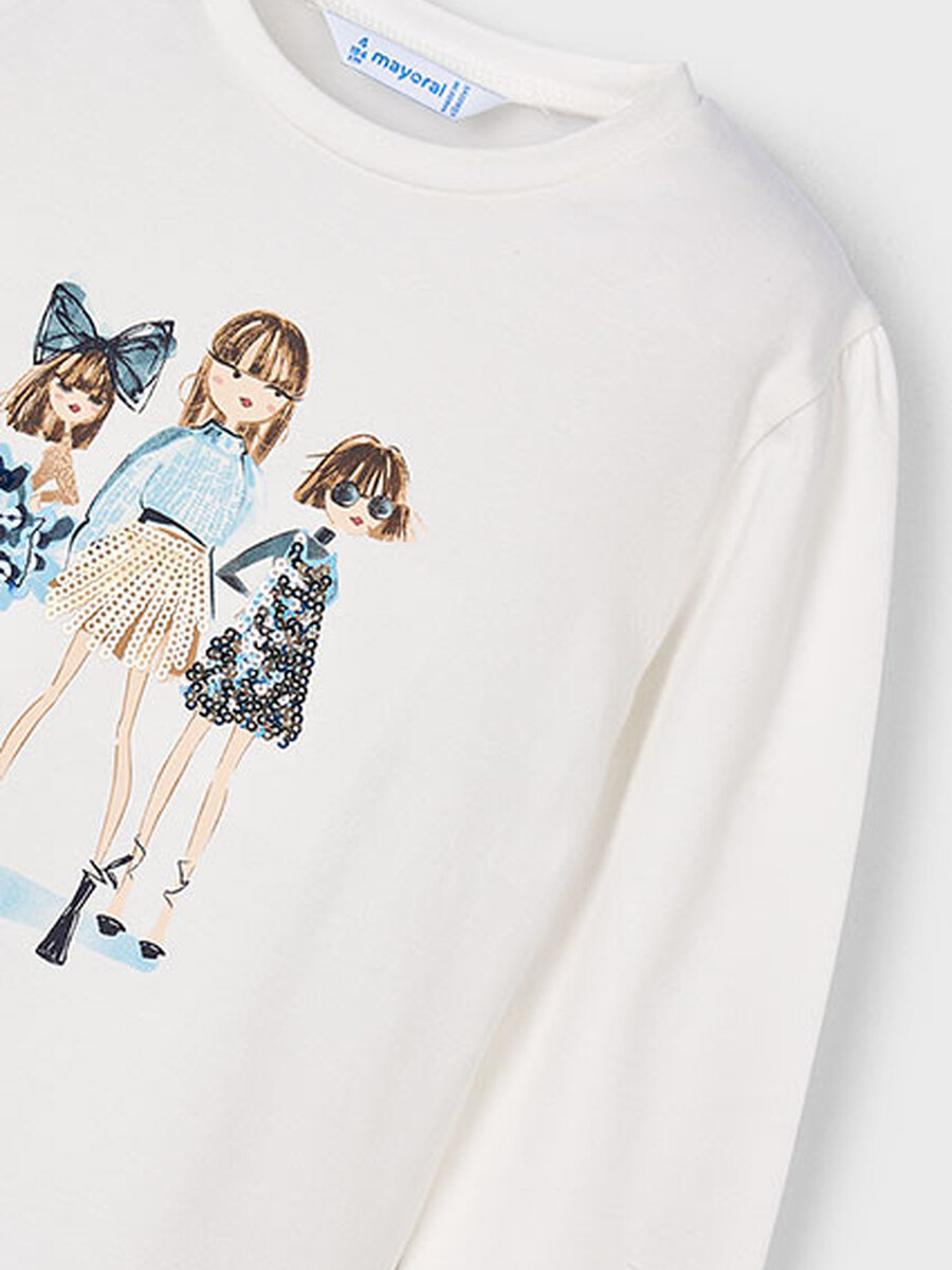 T-shirt van het merk Mayoral in het Ecru