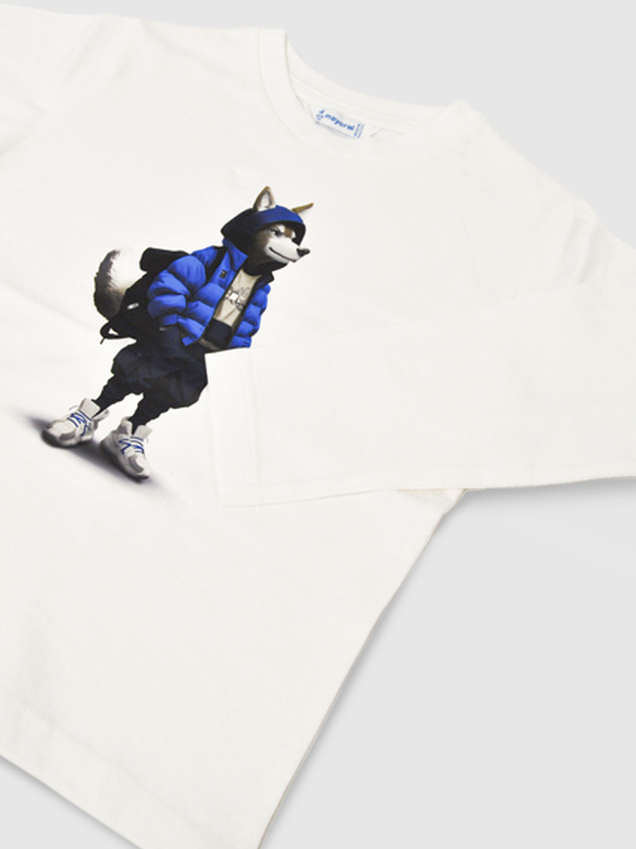 T-shirt van het merk Mayoral in het Ecru