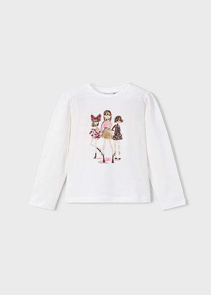 T-shirt van het merk Mayoral in het Ecru