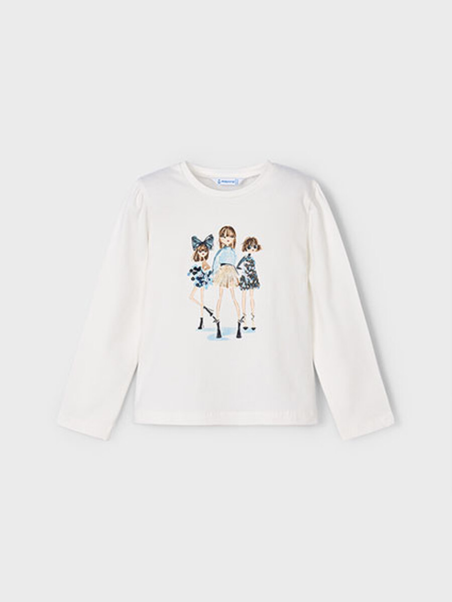 T-shirt van het merk Mayoral in het Ecru