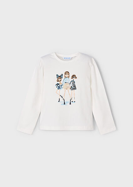 T-shirt van het merk Mayoral in het Ecru