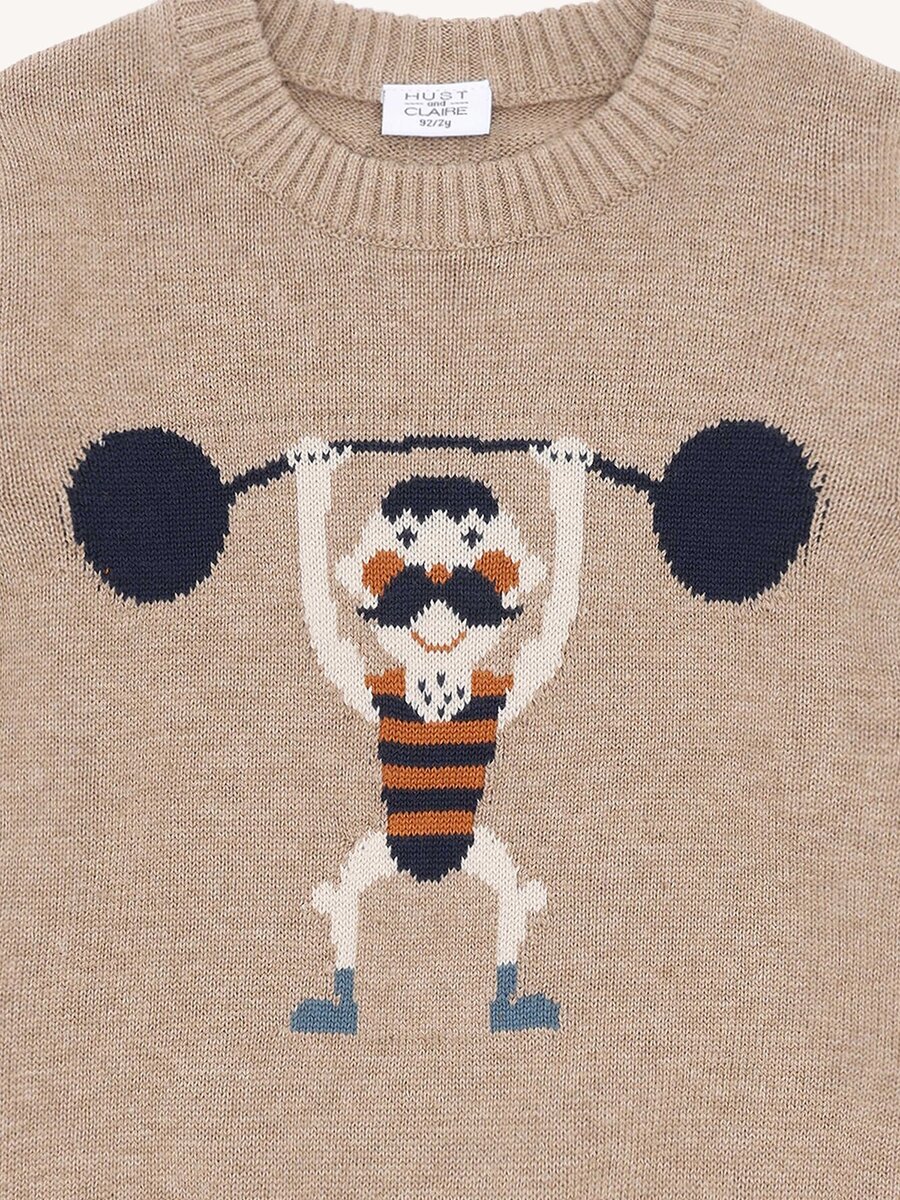 Pull van het merk Hust&claire in het Beige