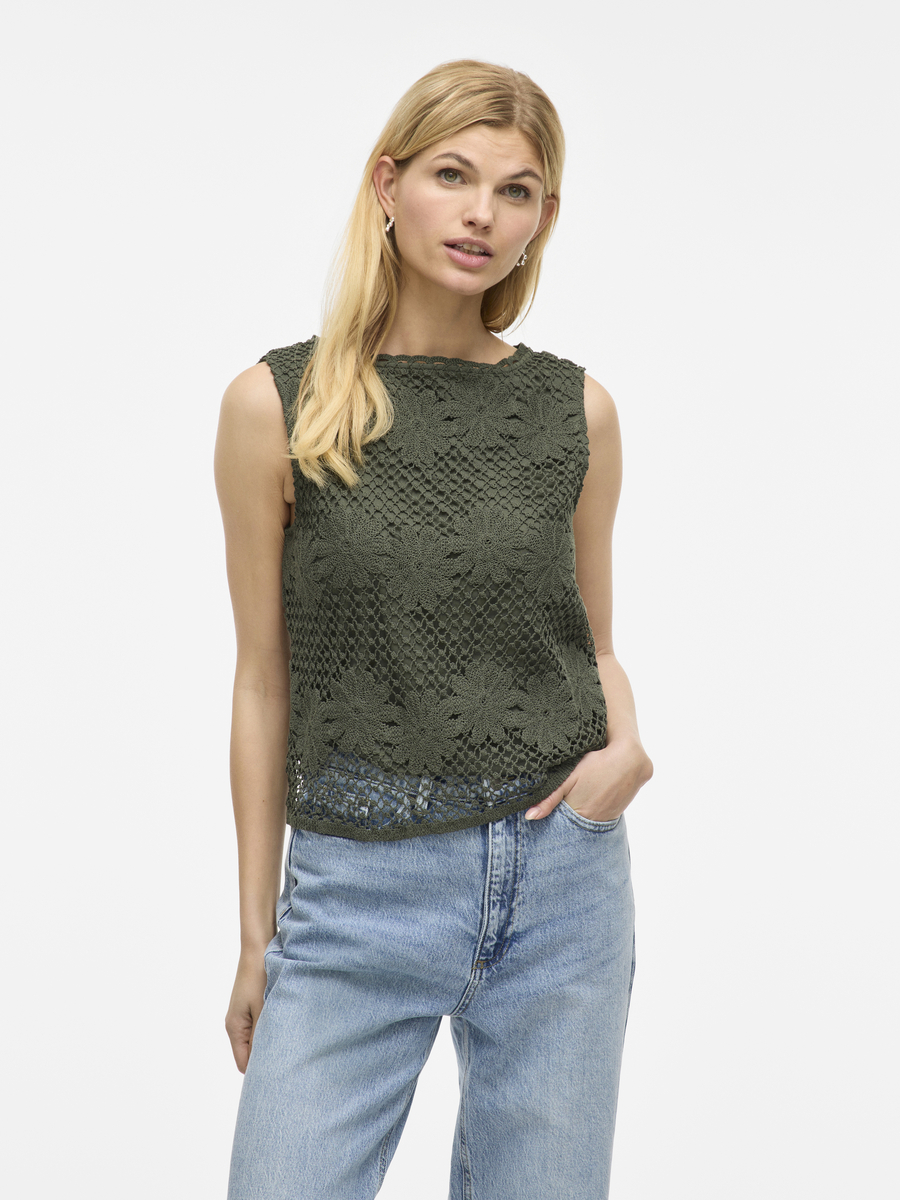 Top van het merk Vila in het Kaki