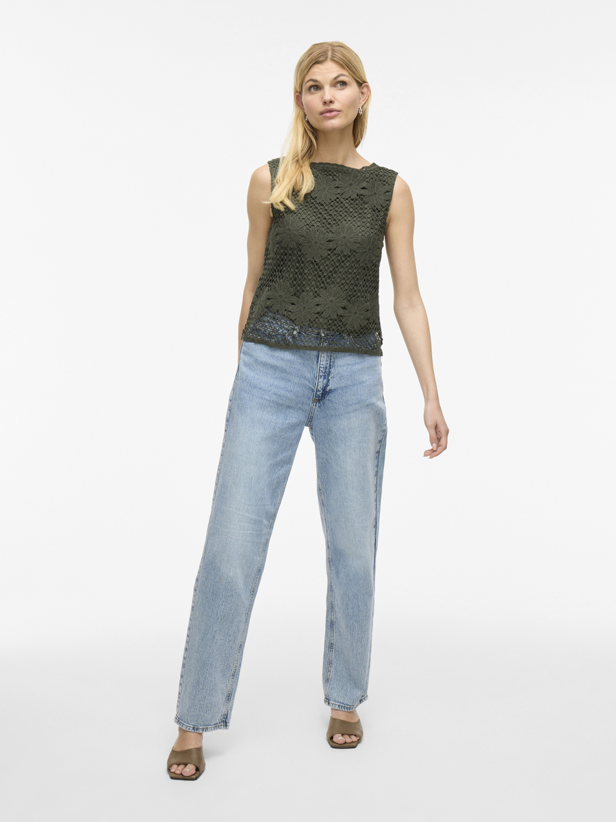 Top van het merk Vila in het Kaki