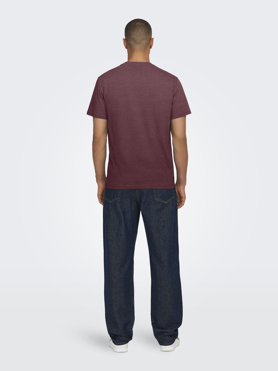 T-shirt van het merk Only & Sons in het Bordeaux