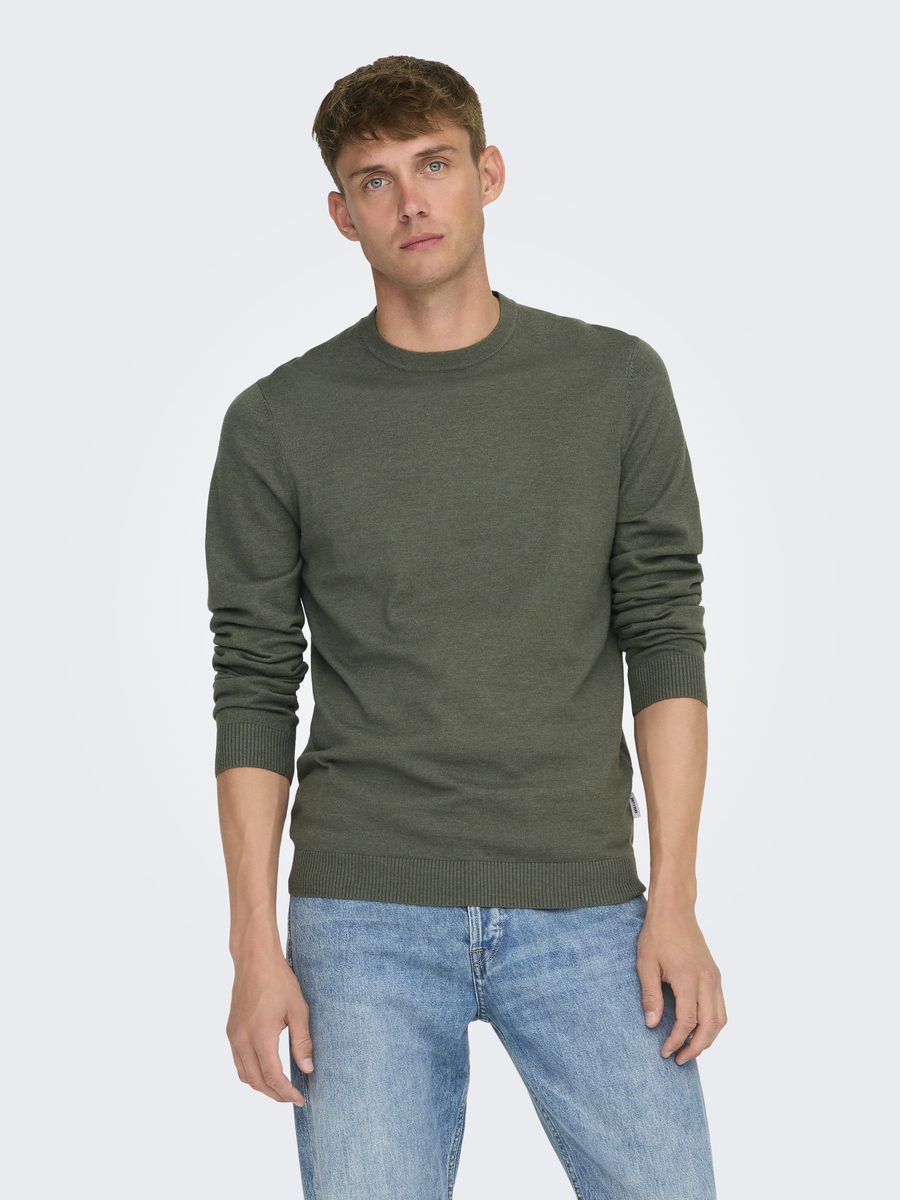 Pull van het merk Only & Sons in het Kaki