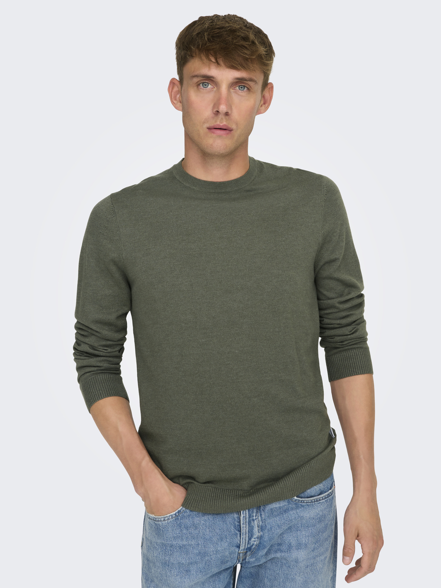 Pull van het merk Only & Sons in het Kaki