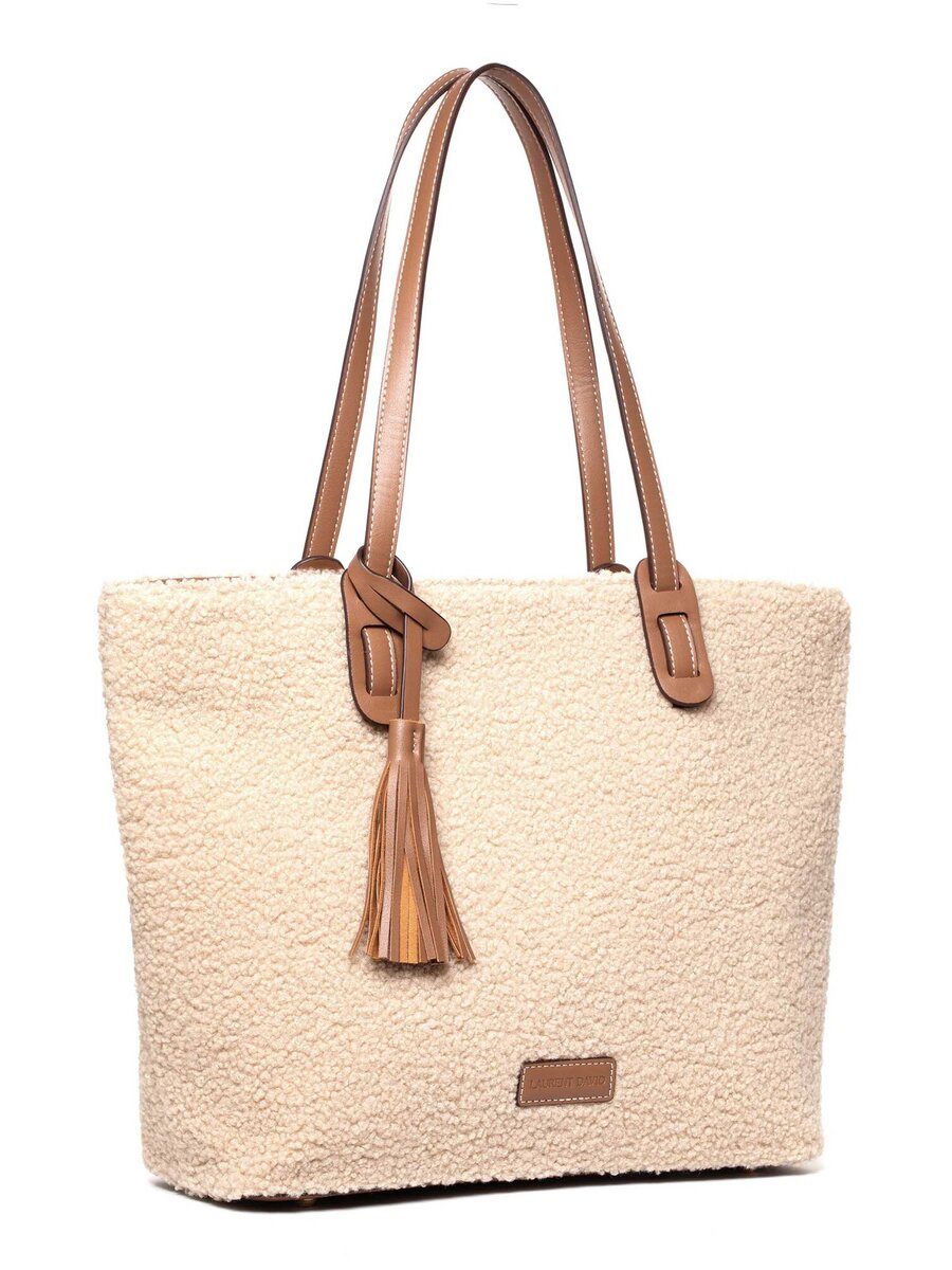 Handtas van het merk Laurent David in het Beige