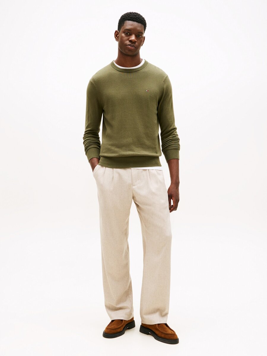 Pull van het merk Tommy Hilfiger in het Groen