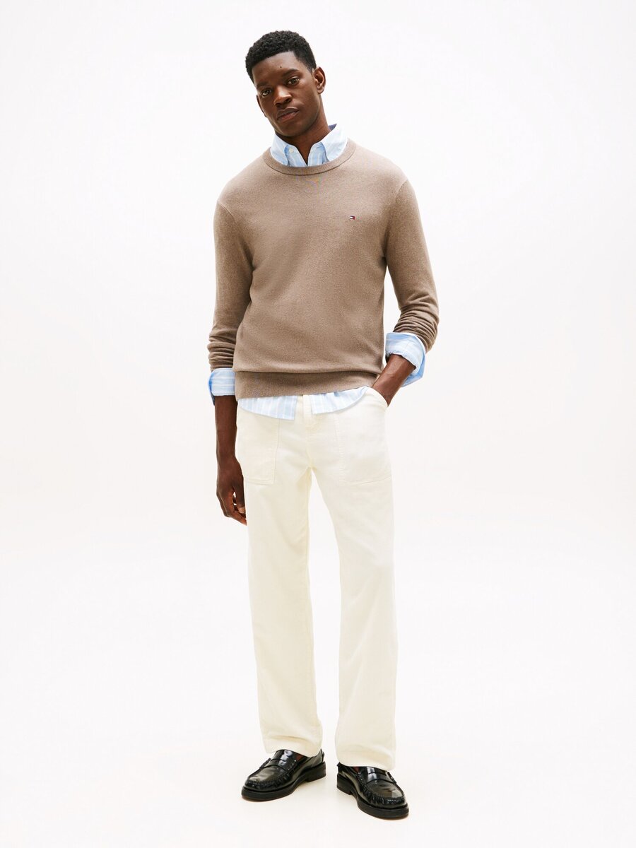 Pull van het merk Tommy Hilfiger in het Beige
