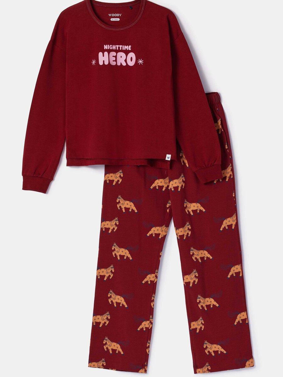 Pyjama van het merk Woody in het Rood