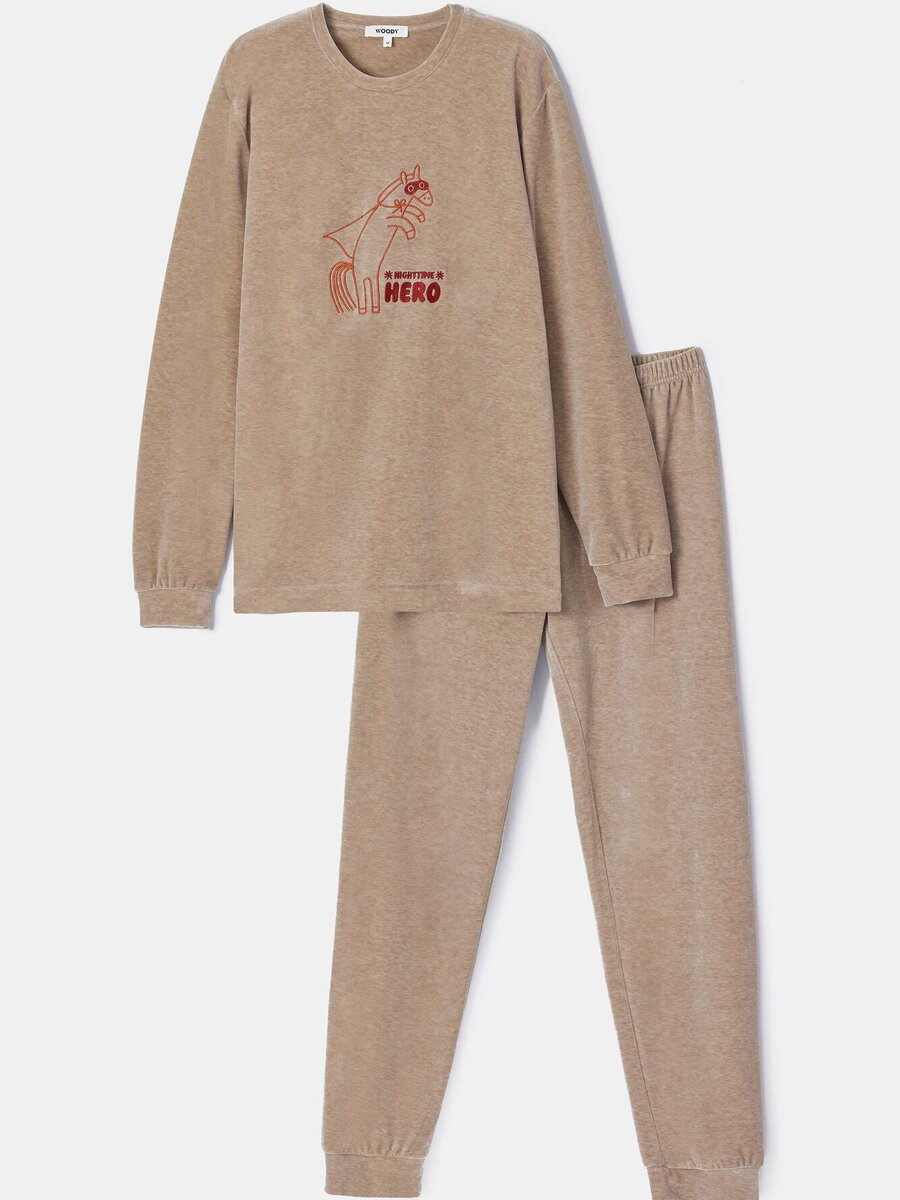 Pyjama van het merk Woody in het Beige