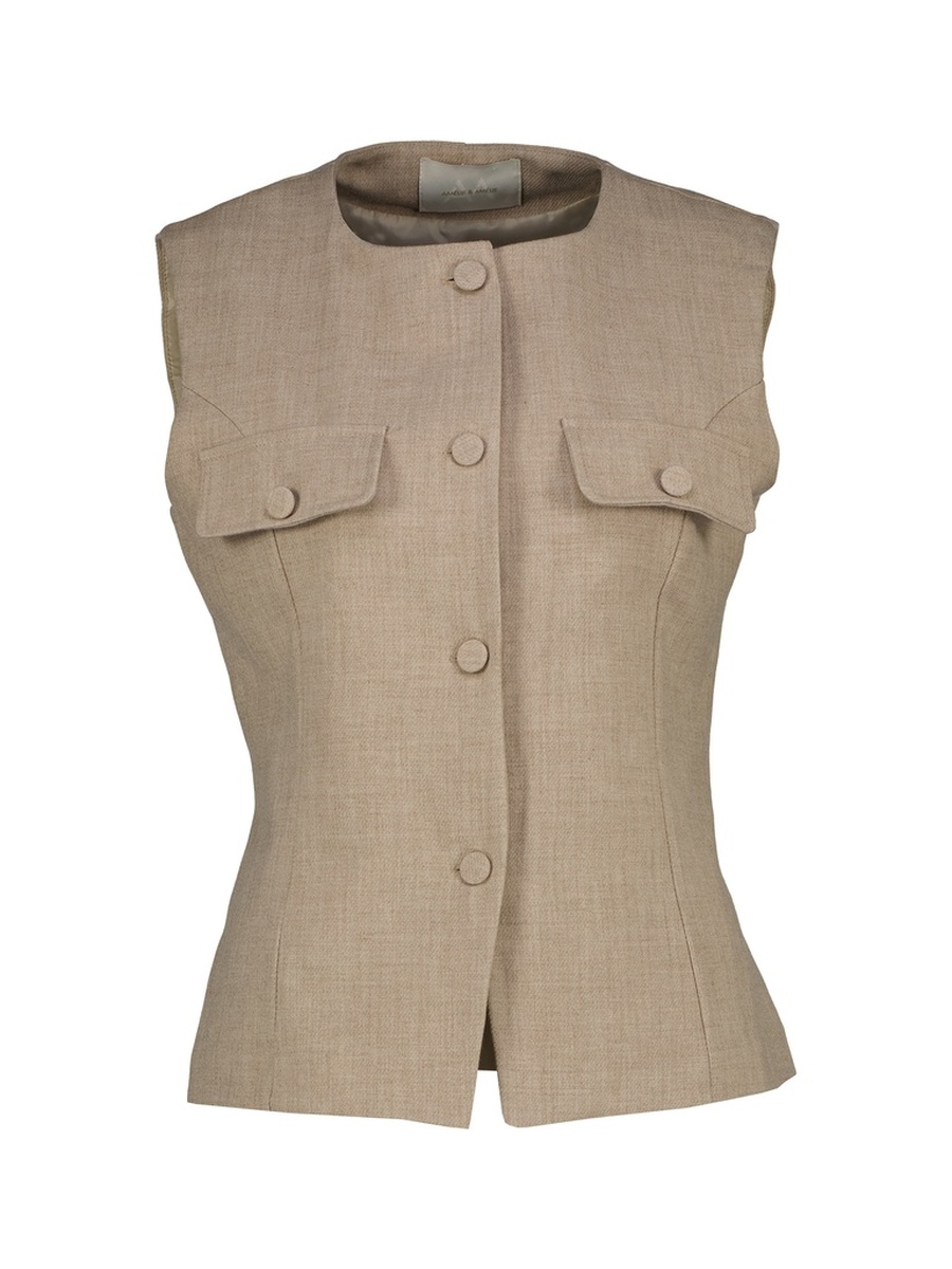 Gilet van het merk Amelie&amelie in het Beige