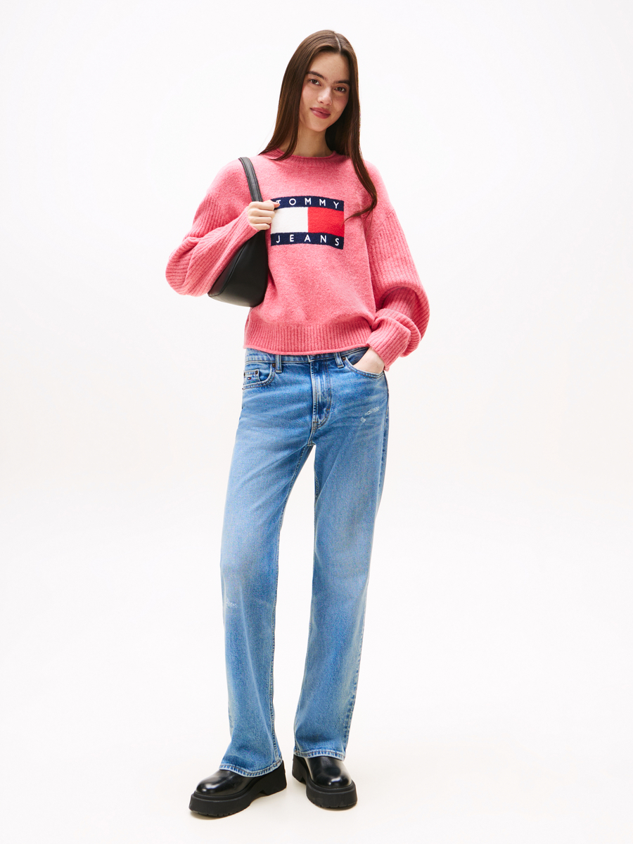 Pull van het merk Tommy Jeans in het Roze