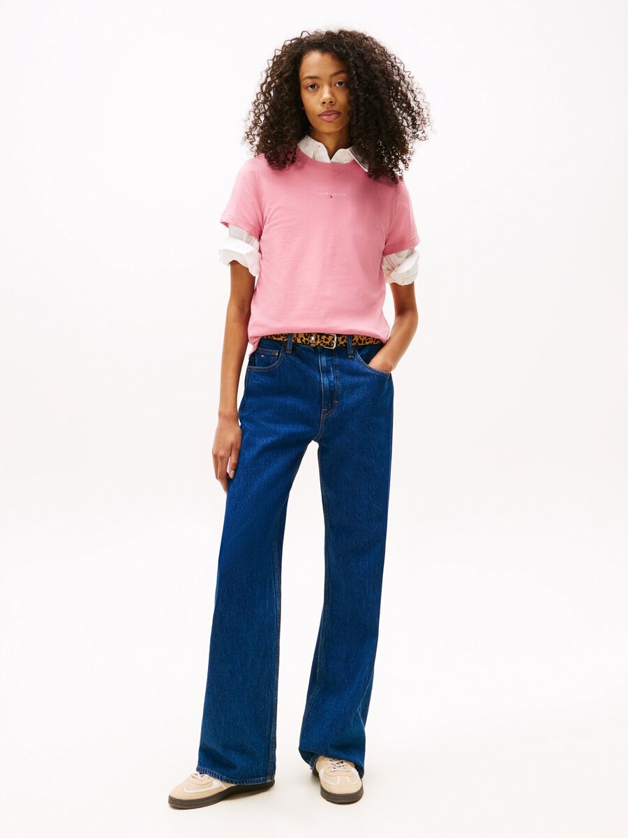 T-shirt van het merk Tommy Jeans in het Roze