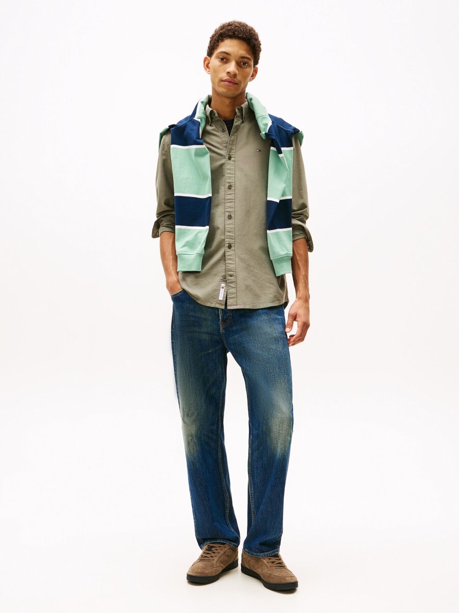 Hemd van het merk Tommy Jeans in het Kaki