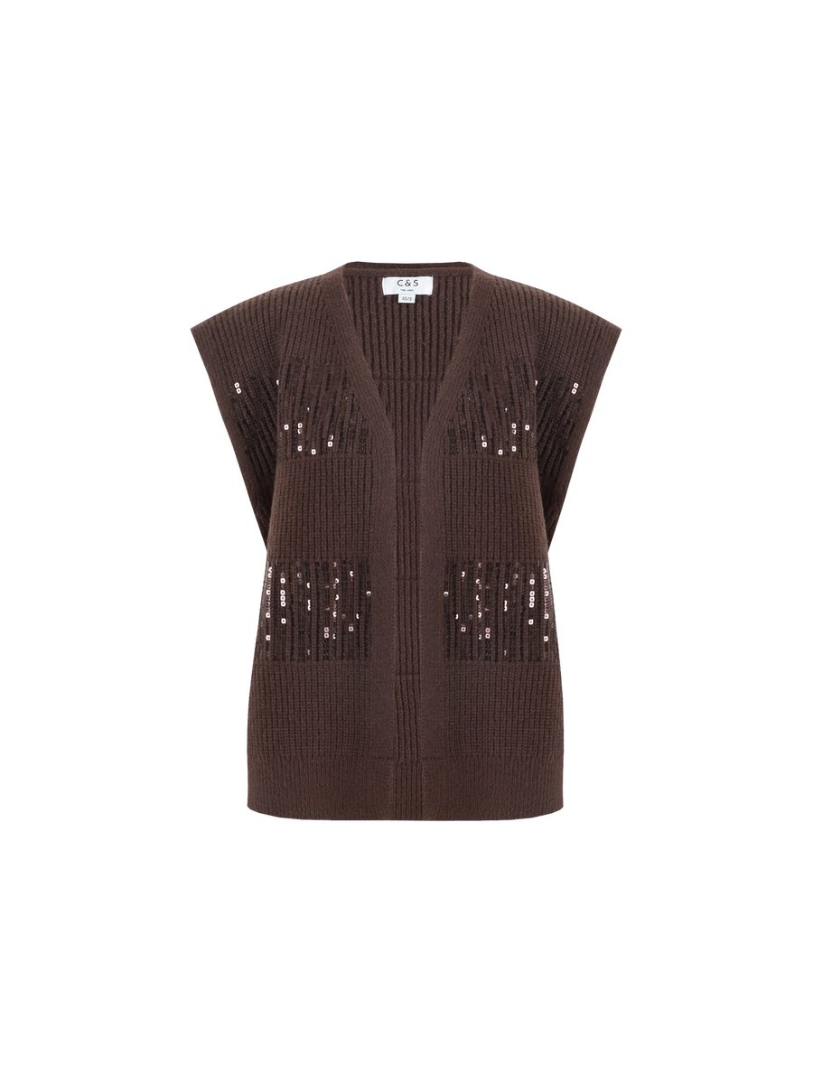 Gilet van het merk C&s The Label in het Bruin