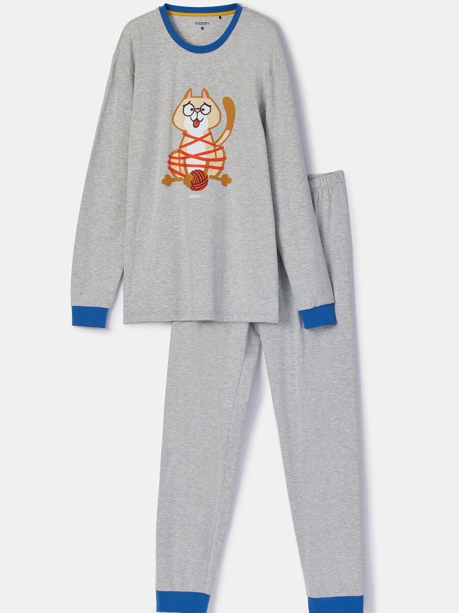 Pyjama van het merk Woody in het Grijs