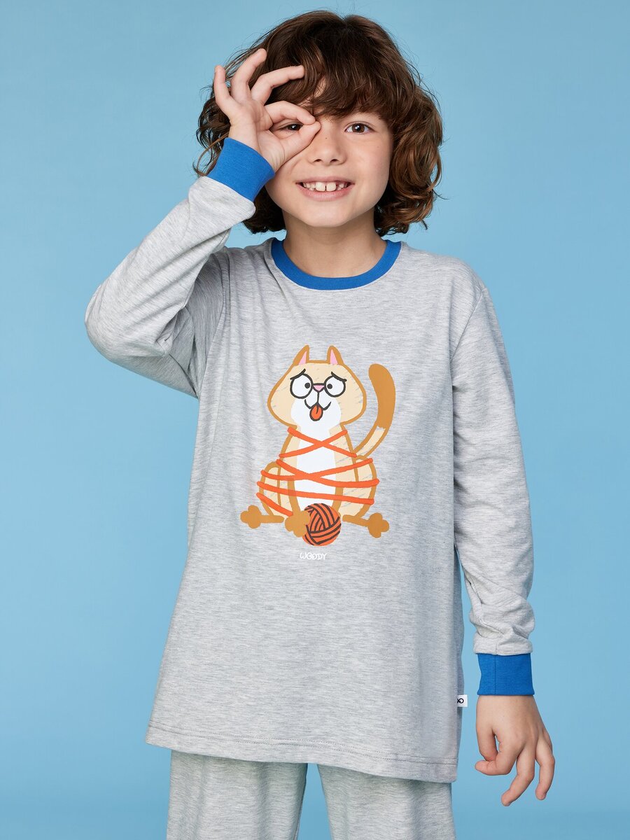 Pyjama van het merk Woody in het Grijs