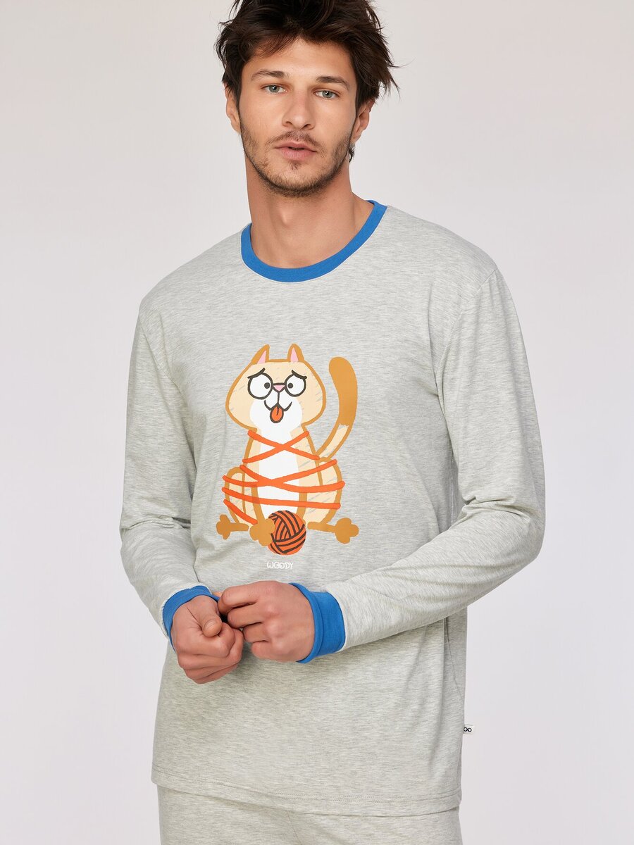 Pyjama van het merk Woody in het Grijs