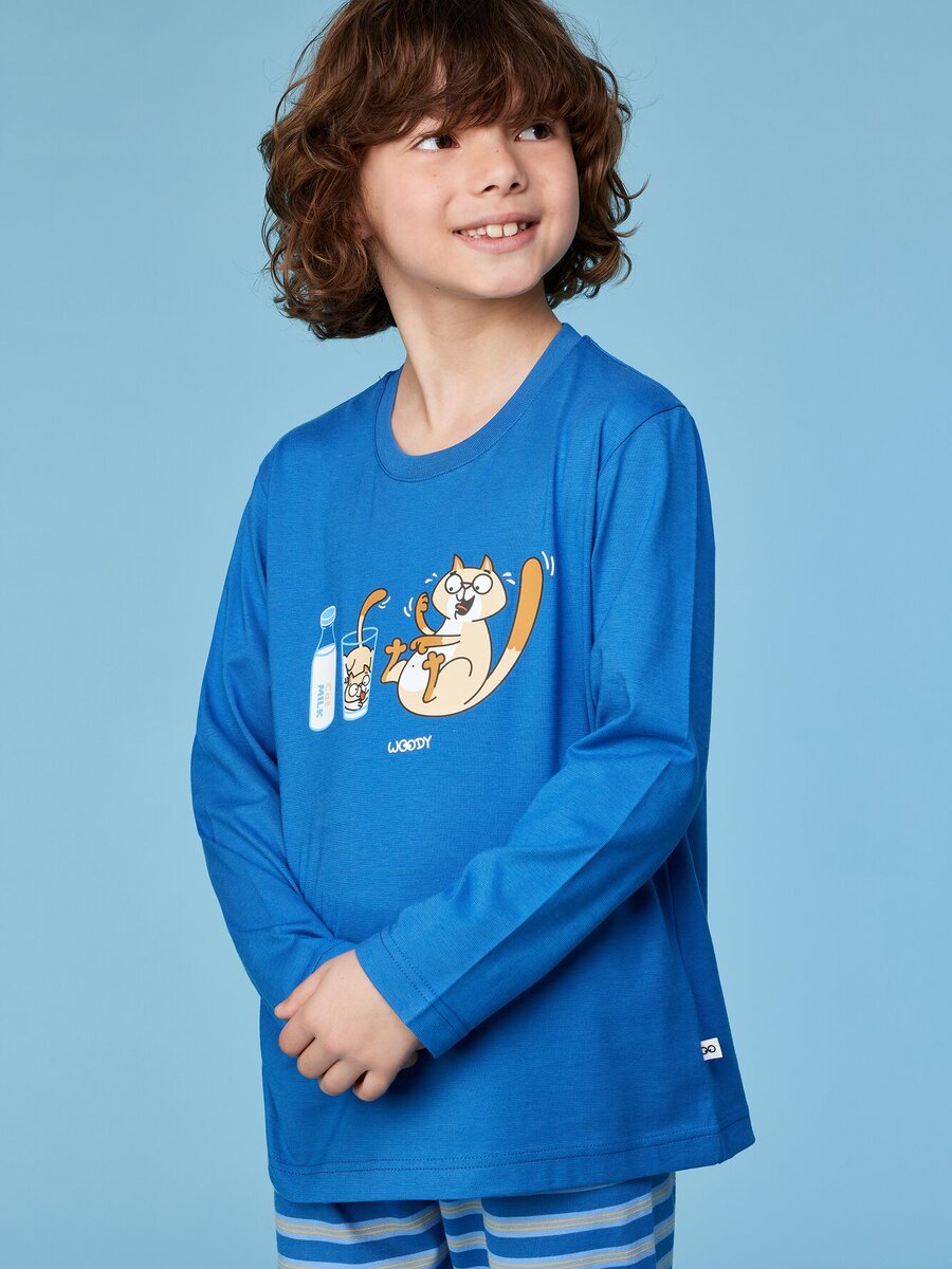 Pyjama van het merk Woody in het Marine