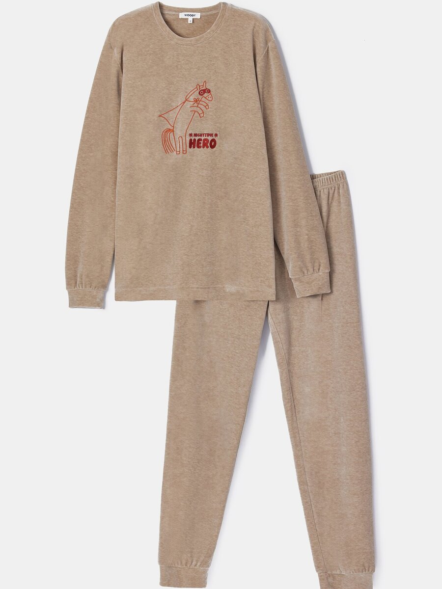 Pyjama van het merk Woody in het Beige