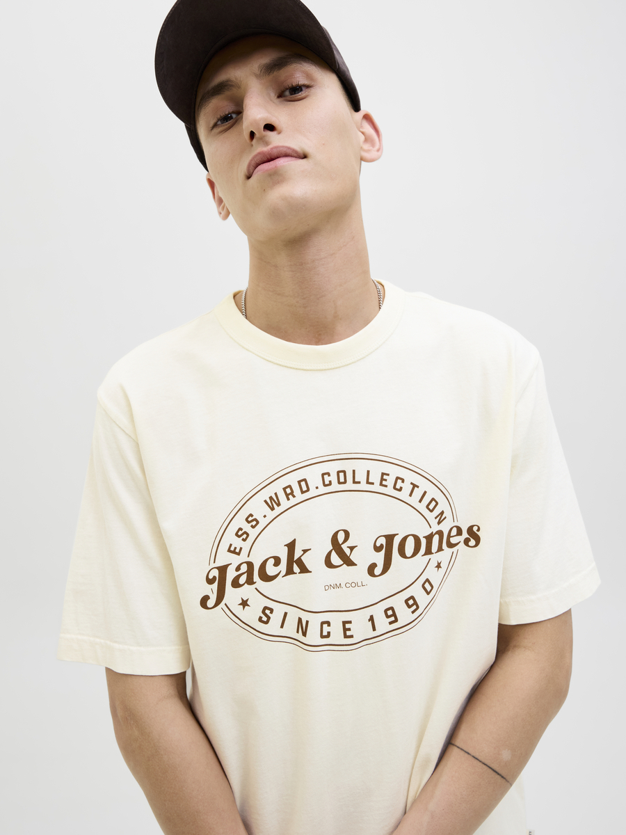 T-shirt van het merk Jack & Jones in het Ecru