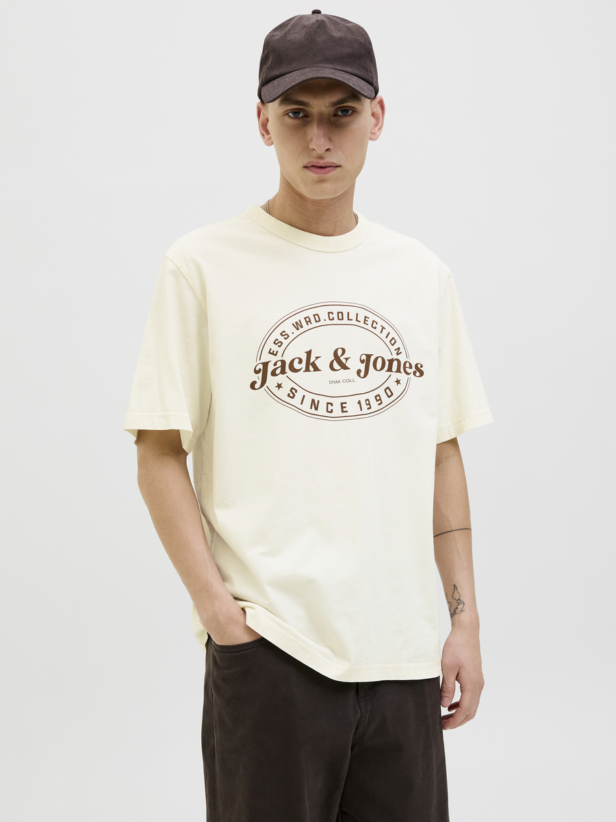 T-shirt van het merk Jack & Jones in het Ecru